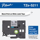 Brother P-touch 9mm TZ-S221 Strong Adhesive Tape, Black on White