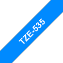 Brother TZ-535 P-touch Label Tape, 12mm, (1/2"), White on Blue