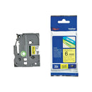 Brother TZ-611 P-touch Label Tape, 6mm, (1/4"), Black on Yellow
