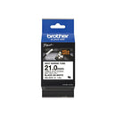 Brother HSe-251 Heat Shrink Tube Tape Cassette – Black on White, 21.0mm x 1.5m
