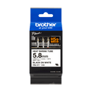Brother HSe-211 Heat Shrink Tube Tape Cassette – Black on White, 5.8mm x 1.5m
