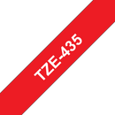 Brother TZ-435 P-touch Label Tape, 12mm, (1/2"), White on Red