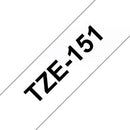 Brother TZ-151 P-touch Label Tape, 24mm, (1"), Black on Clear