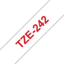 Brother TZ-242 P-touch Label Tape, 18mm, (3/4"), Red on White
