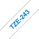 Brother TZ-243 P-touch Label Tape, 18mm, (3/4"), Blue on White