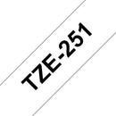 Brother TZ-251 P-touch Label Tape, 24mm, (1"), Black on White