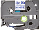 Brother TZ-253 P-touch Label Tape, 24mm, (1"), Blue on White