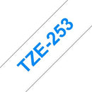 Brother TZ-253 P-touch Label Tape, 24mm, (1"), Blue on White