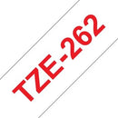 Brother TZ-262 P-touch Label Tape, 36mm, (1 1/2"), Red on White