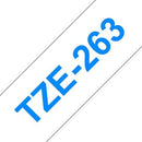Brother TZ-263 P-touch Label Tape, 36mm, (1 1/2"), Blue on White