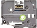 Brother TZ-334 P-touch Label Tape, 12mm, (1/2"), Gold on Black