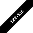 Brother TZ-335 P-touch Label Tape, 12mm, (1/2"), White on Black