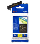 Brother TZ-344 P-touch Label Tape, 18mm, (3/4"), Gold on Black