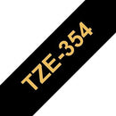 Brother TZ-354 P-touch Label Tape, 24mm, (1"), Gold on Black