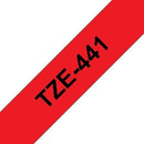 Brother TZ-441 P-touch Label Tape, 18mm, (3/4"), Black on Red