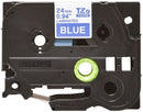 Brother TZ-555 P-touch Label Tape, 24mm, (1"), White on Blue