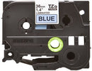 Brother TZ-561 P-touch Label Tape, 36mm, (1 1/2"), Black on Blue