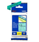 Brother TZ-741 P-touch Label Tape, 18mm, (3/4"), Black on Green
