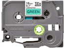 Brother TZ-741 P-touch Label Tape, 18mm, (3/4"), Black on Green