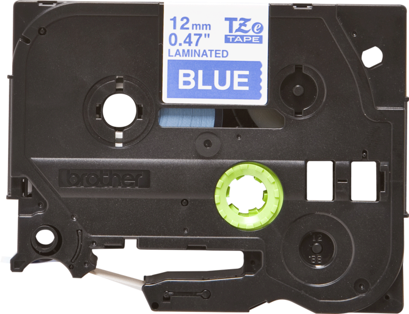 Brother TZ-535 P-touch Label Tape, 12mm, (1/2"), White on Blue