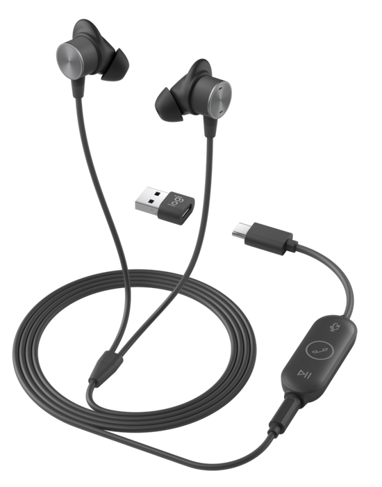 Logitech Zone Wired Earbuds - ROSE , GRAPHITE- USB - EMEA-914 | 981-001135, 981-001013
