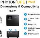 Optoma Photon Life PK31 4K UHD, 3LED Home Entertainment Projector | OPPK31