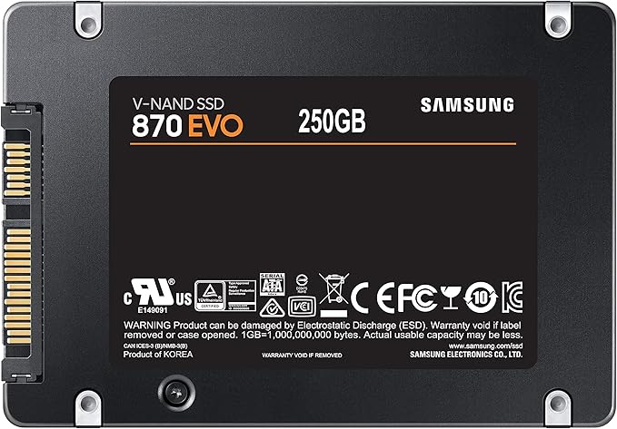 SAMSUNG 870 EVO 256GB 2.5 inch SATA III SSD | MZ-77E250BW