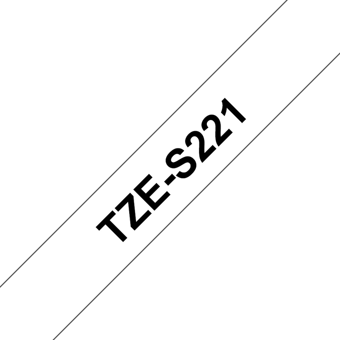 Brother P-touch 9mm TZ-S221 Strong Adhesive Tape, Black on White