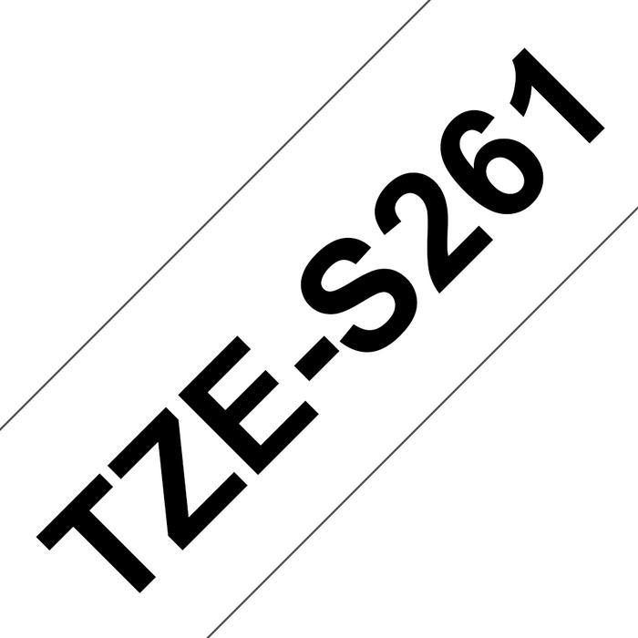 Brother P-touch 36mm TZ-S261 Strong Adhesive Tape, Black on White