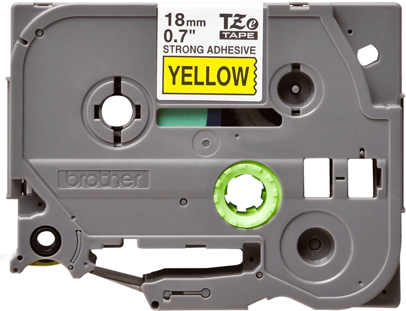 Brother P-touch 18mm TZ-S641 Strong Adhesive Tape, Black on Yellow