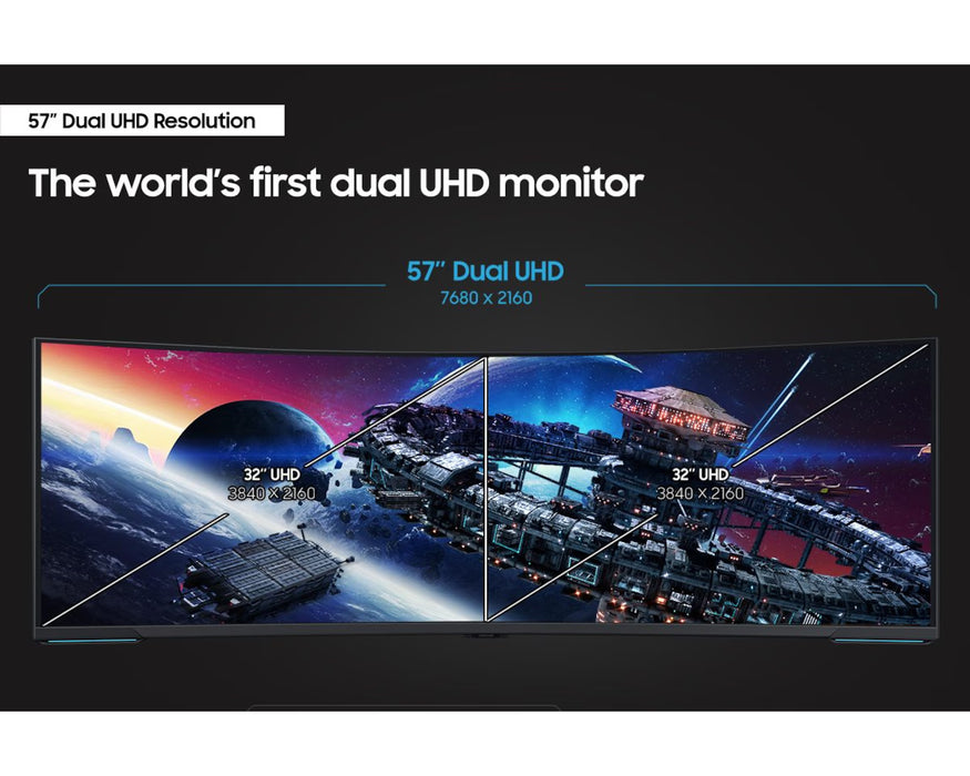 Samsung 57" Dual UHD Curved Gaming Monitor, Odyssey Neo G9 G95NC | LS57CG952NMXUE