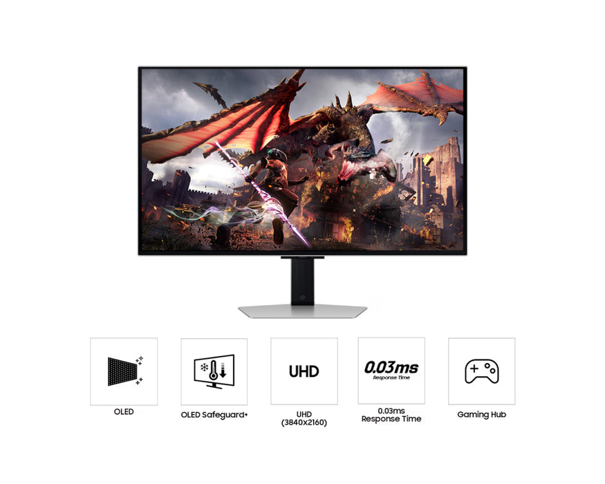 Samsung 32" Gaming Monitor G80SD UHD OLED with Smart features | LS32DG802SMXUE