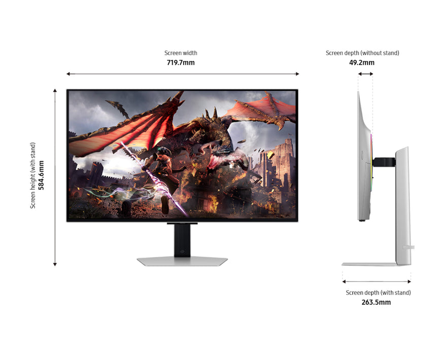 Samsung 32" Gaming Monitor G80SD UHD OLED with Smart features | LS32DG802SMXUE