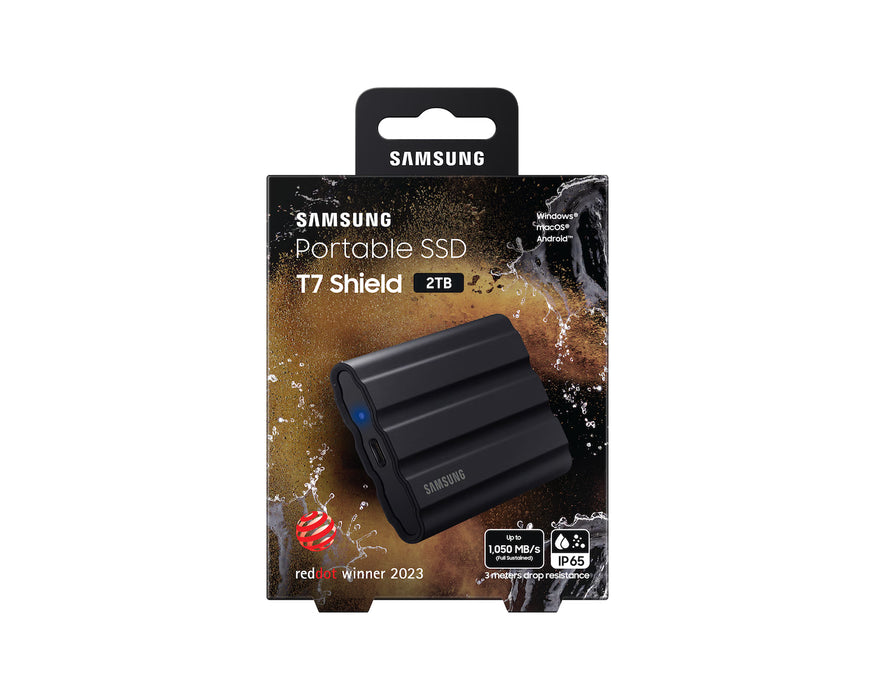 SAMSUNG T7 SHIELD 2TB SSD EXTERNAL DRIVE | BLACK | MU-PE2T0S/WW