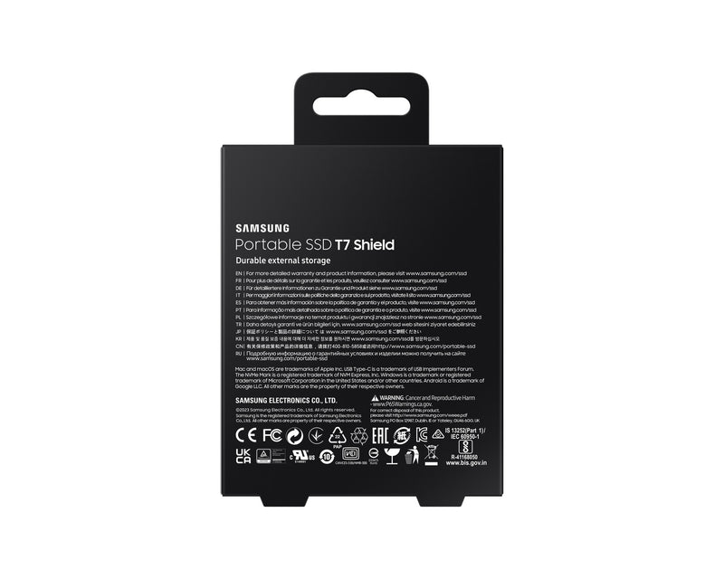 SAMSUNG T7 SHIELD 2TB SSD EXTERNAL DRIVE | BLACK | MU-PE2T0S/WW