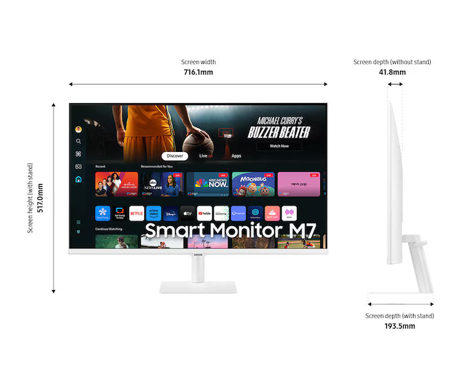Samsung 32" M7 M70D UHD Monitor | LS32DM703UMXUE