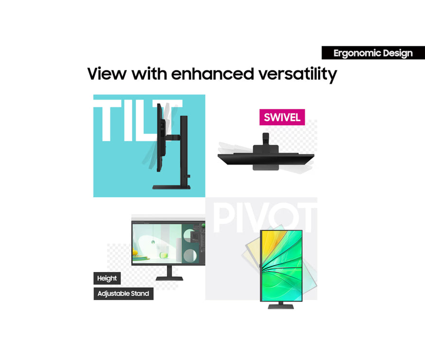 Samsung 24" S60D QHD ViewFinity High Resolution Monitor | LS24D606EAMXUE