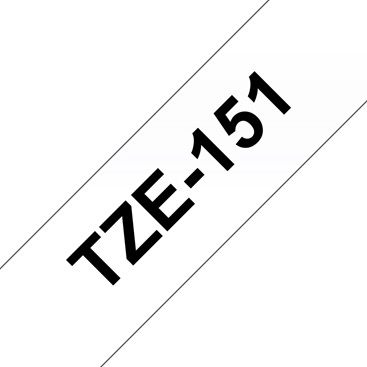 Brother TZ-151 P-touch Label Tape, 24mm, (1"), Black on Clear