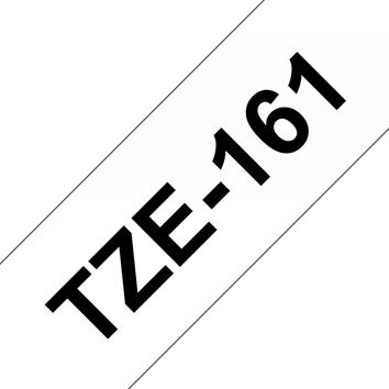 Brother TZ-161 P-touch Label Tape, 36mm, (1 1/2"), Black on Clear