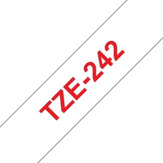 Brother TZ-242 P-touch Label Tape, 18mm, (3/4"), Red on White