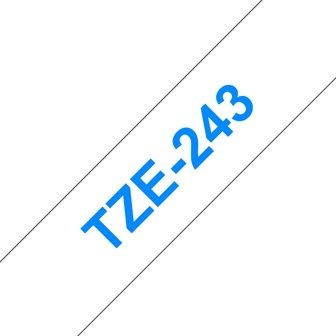 Brother TZ-243 P-touch Label Tape, 18mm, (3/4"), Blue on White