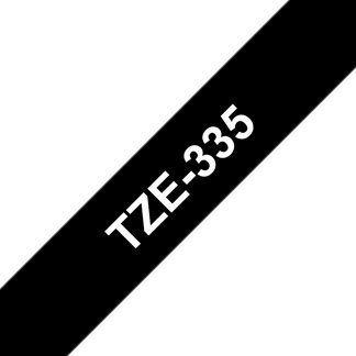 Brother TZ-335 P-touch Label Tape, 12mm, (1/2"), White on Black