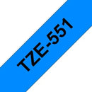 Brother TZ-551 P-touch Label Tape, 24mm, (1"), Black on Blue