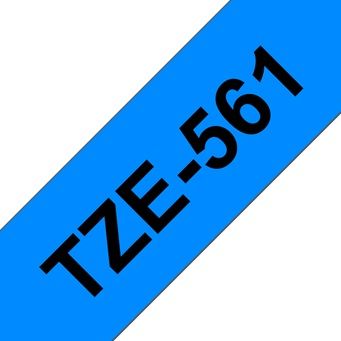 Brother TZ-561 P-touch Label Tape, 36mm, (1 1/2"), Black on Blue