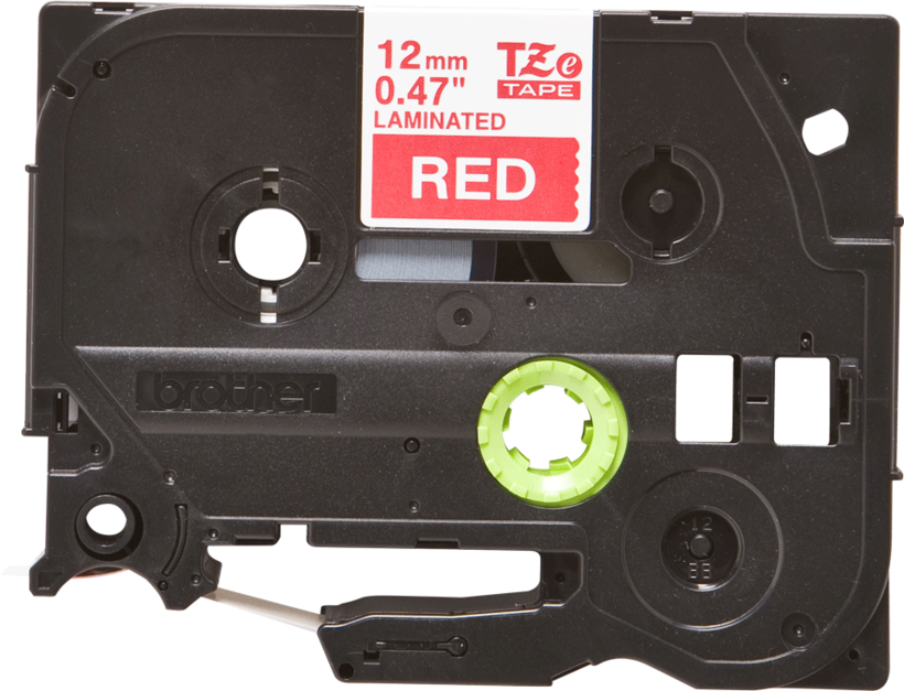 Brother TZ-435 P-touch Label Tape, 12mm, (1/2"), White on Red