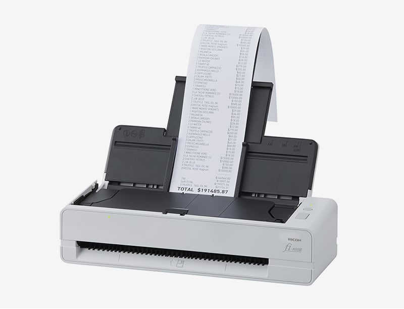 RICOH fi-800R Ultra-Compact, Color Duplex Document Scanner with Dual Auto Document Feeders (ADF)