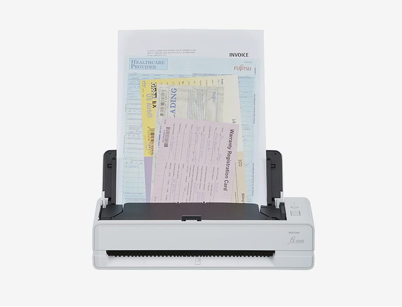 RICOH fi-800R Ultra-Compact, Color Duplex Document Scanner with Dual Auto Document Feeders (ADF)