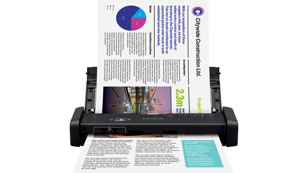 Epson WorkForce DS-310 Portable Document Scanner - Compact and Versatile